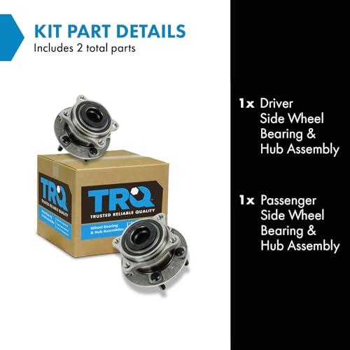 Image of TRQ Left and Right Wheel Bearing and Hub Assembly Set 2 Piece Compatible with 07-14 Hyundai Santa Fe 07-20 Santa Fe AWD 13-14 Sport 13-18 Sport AWD 11-15 Kia Sorento