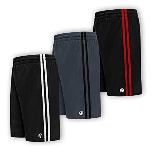 Boys Premium Active Athletic Performance Shorts with Pockets - 3 Pack