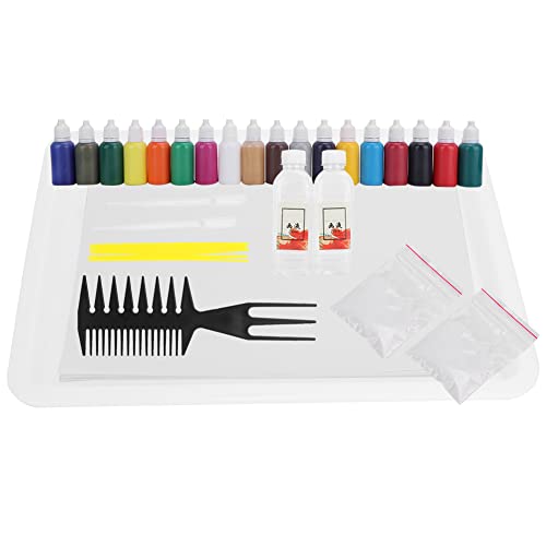 Sheens Water Marbling Pigment Set, Multiple Colors Mineral Pigment in PVC Bottle Children Artistic Cultivation Accessory Water Paper Marbling Art Tool [A4 18 Colors 20ml]