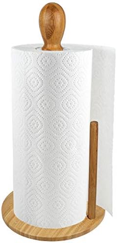 Greenco Counter Top Bamboo Paper Towel Holder, Perfect for Kitchen & Bathroom Organization & Decor image 3