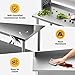 CAMMOO 30x24 in NSF All Stainless Steel Table with Adjustable Shelf & Pegboard Panels & Casters, Kitchen Prep Table Commercial Heavy-Duty Worktable with Large Space Storage for Restaurant Garages