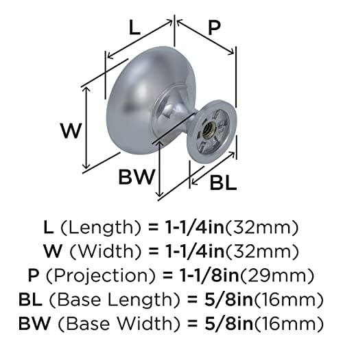 Image of Amerock 25 Pack 1-1 /4 inch Round Edona Polished Chrome Cabinet Knob | Durable Zinc drawer knob and cabinet hardware, ideal for kitchen cabinets, bathroom vanities, dressers, and furniture