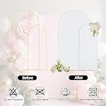 WEERRW White Arch Backdrop Cover Set of 2 Spandex Fitted Round Top Chiara Backdrop Stand Stretchy Wedding Covering for Event Birthday Party Banquet Decoration (6FT, 7.2FT) - Image 4
