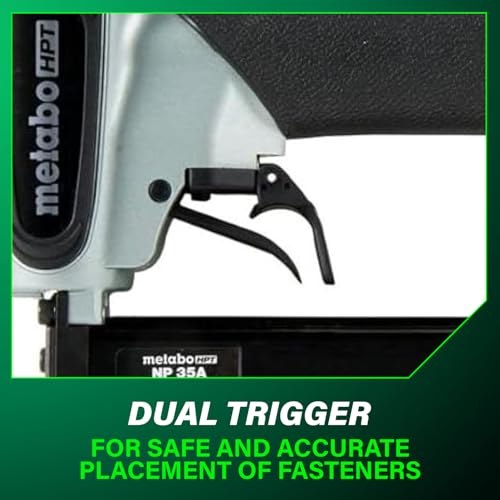 Metabo HPT Pin Nailer, Pro-Preferred Pneumatic Power Nailers for Cabinets, Trim, and Crafting, Makes Invisible Holes, Lightweight 2.0 lbs Tool, 23 Gauge, 5/8" to 1-3/8" Headless Micro Pins, NP35A
