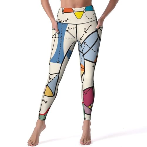 Legging de sport géométrie femmes taille haute pour yoga et fitness