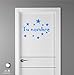 Artstickers Adhesivo Infantil para decoración de Muebles, Puertas, Paredes.Elige el Nombre de tu Bebé, en Color Azul. Nombre de 20cm + Kit de 10 Estrellas para Libre colocación.