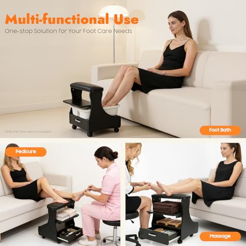 Reposapiés para pedicure con ruedas y cajón práctico miniatura 6