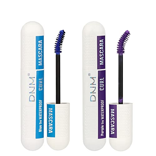 2 Colored Mascara For Eyelashes Set, Blue Purple Colorful Waterproof Mascara For Eyelashes Long Lasting Charming Voluminous Mascara For Women Cruelty Free Vegan Eye Makeup (Set12 Blue&Purple) #TOP6