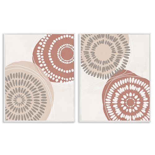 Geometric Mandala Boho Circular, 16 x 20 Inch Framed Giclée Print Set
