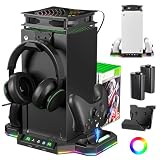 Cooling Fan Charging Stand for Xbox Series X, Vertical Cooler System Dual Controller Charger Station Dock with 2 x 1400mAh...