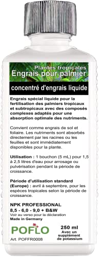POFLO Engrais pour palmier, ligne professionnelle d'engrais pour palmier Engrais racinaire + engrais foliaire HIGH-TECH ! (250 ml) Cover