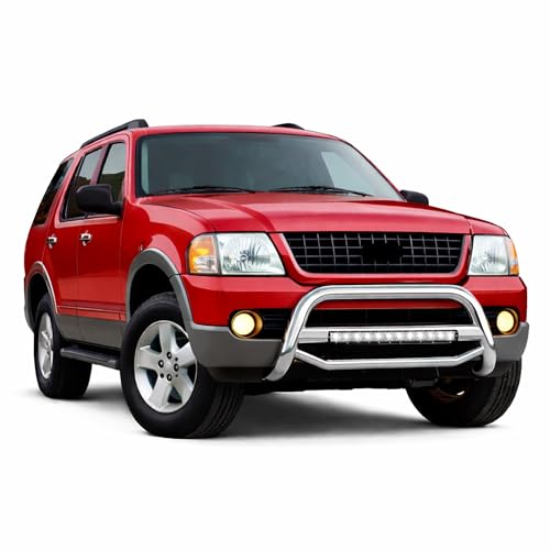 Image of Black Horse MAX Beacon Bull Bar No Skid Plate Stainless Steel Compatible with 2002-2005 Ford Explorer|2002-2005 Mercury Mountaineer-MAB-FOB2901S