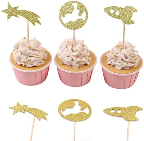 One Rocket Cake Topper - First Trip Around the Sun Birthday, Boy Space 1st Birthday, First Birthday Photo, My First Birthday. Rocket cupcake topper. (Cupcake topper)