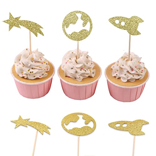 One Rocket Cake Topper - First Trip Around The Sun Birthday, Boy Space 1St Birthday, First Birthday Photo, My First Birthday. Rocket Cupcake Topper. (Cupcake Topper) #TOP20