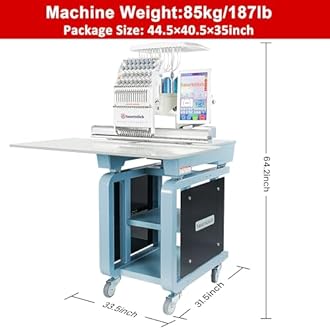 Smartstitch S1501 Plus Beast Embroidery Machine with 15 Needles,24"x16" Large Embroidery Area,1200SPM Max Speed,12" Touch Screen, Wifi available, capable of embroidering on Cap, T-shirt, Flat and more