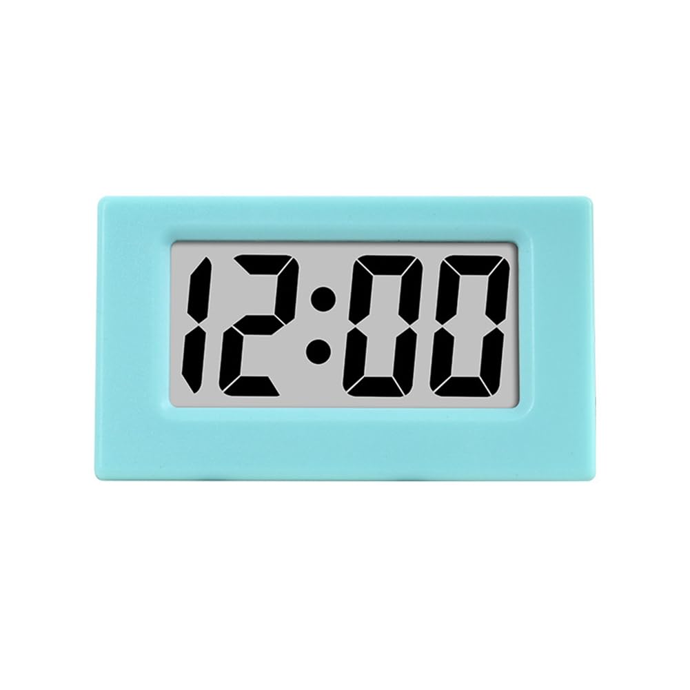 Benssey Mini Clock Triangle LED Screen Lectronic Digital Alarm Screen Desktop Clock for Home Office Table Bedroom Decor Easy to Use Blue