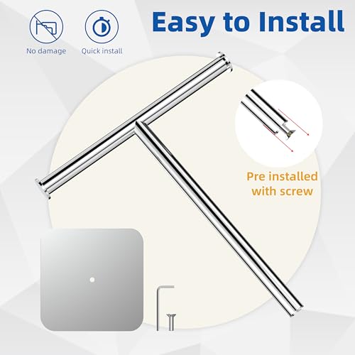 RUACQ T-Shape Hand Towel Holder Stand, Weighted Base Towel Rack, Countertop Towel Holder for Bathroom, 304 Stainless Steel, Heavy Duty (Chrome) by Ruacq - Image 3
