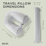 Dot&Dot Twist Memory Foam Kids Travel Pillow, Bendable Neck Pillow for Airplane, Car and Home, 23-Inch Adjustable Roll with Washable Cotton Cover