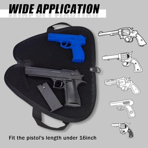 EASY BW Soft Pistol Case, Large Handgun Pistol Rug With Handle For Shooting, Hunting, Range Sports (Black) by EASY BW - Image 5