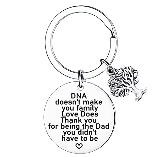Nimteve Step Dad Keyring Father's Day Gifts for Stepdad Birthday Keyring Gift for Stepdad Stepfather from Daughter Son Birthday Gift for Step Dad Thank You Gifts For Dad Keychain Step Dad in Law