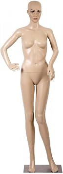 Female Mannequin Manikin Full Body, 69inch Dress Form Sewing Dress Model, Clothing Form Display Mannequin Stand, Realistic Adjustable Dress Mannequin Full Body Female, Natural Color with Stand #2