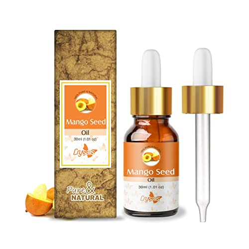 Image of Crysalis Mango Seed (Mangifera Indica) |100% Pure & Natural Undiluted Carrier Oil Organic Standard /Cold Pressed Seed Oil For Glowing Skin, Healthy Hair, Nourished Face - 30Ml With Dropper