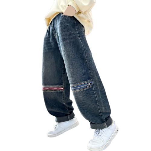 Boys Casual Loose Fit Pants Durable Denim Outdoor Trousers Comfortable Everyday Wear for Ages 5 to 13