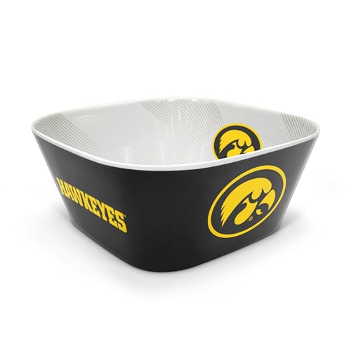 Image of YouTheFan NCAA Iowa Hawkeyes Officially-Licensed Large Party Bowl - 100% Melamine, Dishwasher Safe, BPA Free - Holds Large Bag of Chips - Sleek Design - Perfect for Game Day or Any Day