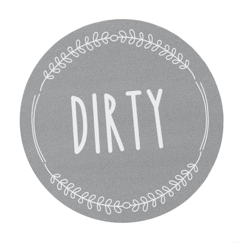 Magnetic Dishwasher Indicator Sticker for Clean and Dirty Signage Stylish Kitchen Accessory (Grey+white)