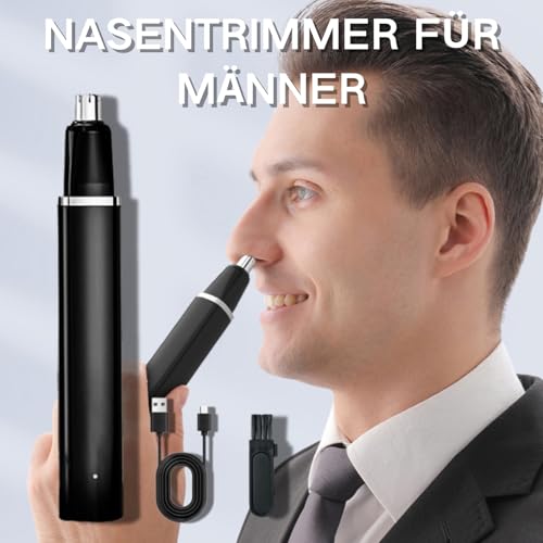 Nasenhaartrimmer Herren, Nasenhaartrimmer Frauen und Männer für Ohrenhaare Entfernen, USB Wiederaufladbare Ohr Augenbrauen Trimmen, Schmerzfreier Augenbrauen und esichtshaartrimmer