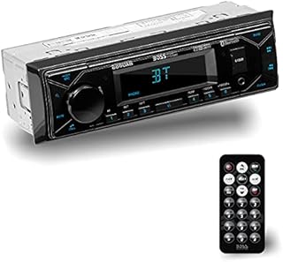 BOSS Audio Systems 609UAB Multimedia Car Stereo - Single Din, Bluetooth Audio and Hands-Free Calling, Built-in Microphone, MP3 Player, No CD/DVD Player, USB Port, AUX Input, AM/FM Radio Receiver
