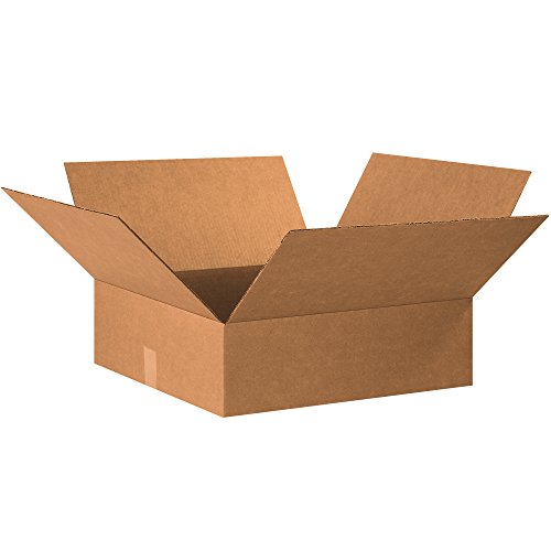 Tape Logic TL20206 Flat Corrugated Boxes, 20  x 20  x 6 , Kraft (Pack of 15)