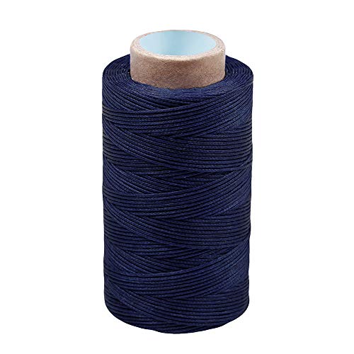 284 Yards Waxed Thread, 210D Heavy Duty Upholstery Wax Thread for Leather Sewing,0.8mm Flat Waxed Linen Cord for Bookbinding/Shoe Repairing/Leather Projects