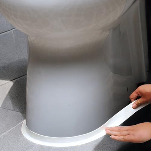 Image of Gadgetime USA Bath & Kitchen Caulk Tape Sealant Strip - PVC Self Adhesive Waterproof Tape for Tub and Wall Sealing - Tape Caulk Sealer - Waterproof Sealant Tape - White - 1.5 inch x 10.5 Feet
