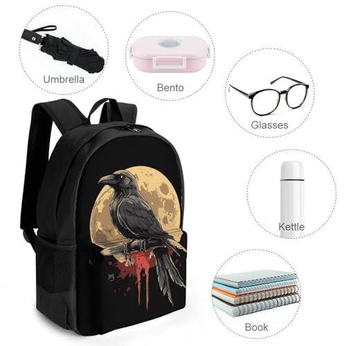 Cow Moon Travel Backpack Casual Daypack Shoulder Bag with Adjustable Shoulder Straps for Men Women3