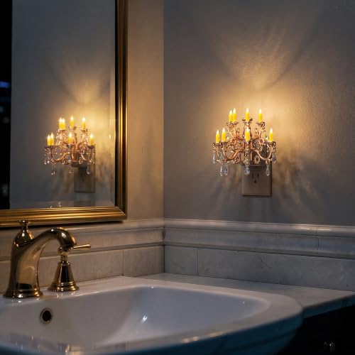 Image of Briignite Chandelier Night Light Plug in, LED Night Lights Plug into Wall with Dusk to Dawn Light Sensor, Dimmable Nightlight Plug in, 3000K Soft White for Bathroom Bedroom Hallway Kitchen, 2 Pack