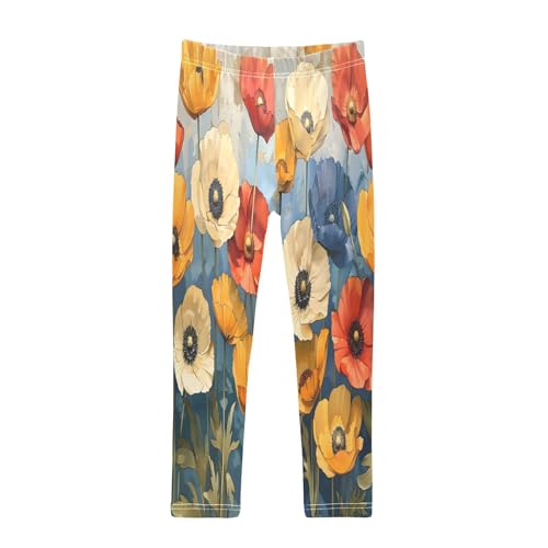 Toddler Girls Leggings Printed Yoga Pants Leggings Vibrant California Poppies for Kids