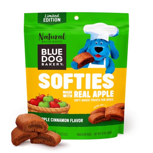 Image of Blue Dog Bakery, Softies Apple Cinnamon Chewy, Small Dog Treats 10oz 1pk | Soft & Chewy Oven-Baked Dog Treat Chews, Made with Real Apples & Other Real Premium Wholesome Ingredients in the USA
