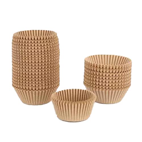 Moldes de papel para magdalenas, 500 unidades, diámetro 6,8 cm, 3,2 cm de alto, sin olores, sin colorantes (Naturaleza) Cover