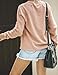 Blooming Jelly Womens Crewneck Sweatshirt Long Sleeve Raglan Letter Print Terry Casual Cute Pullover Top(L,Pink)