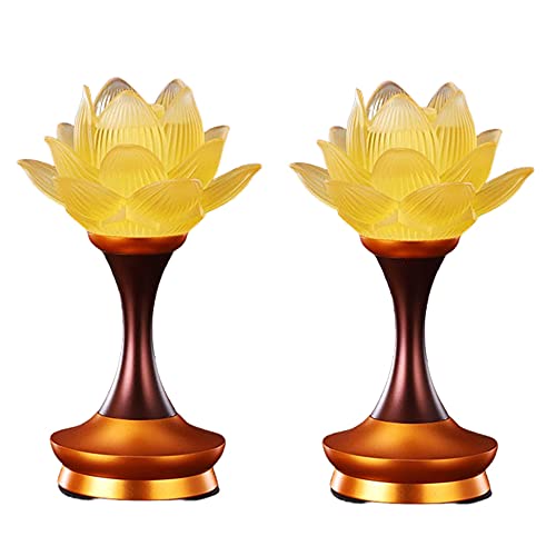 RAYWILL 蓮花 仏花 蓮華 蓮華灯 蓮の花 仏具 ロータス 蓮 造花 LED 2個セット 2WAY給電対応 USB・電池 はすはな 仏壇 仏具 仏前 法事 法要 お盆 命日 飾り (蓮華(瑠璃), M)