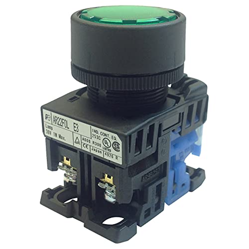 Image of AR22F0L-10E3G | AR22F0L-10E3G | FUJI ILLUMINATED PUSHBUTTON FLUSH ROUND HEAD 1NO 24VAC/DC LED GREEN