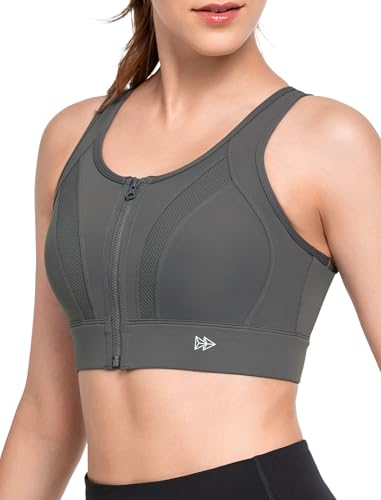 Yvette Front Zip Sports Bra for Women - High Impact Support - Image 3