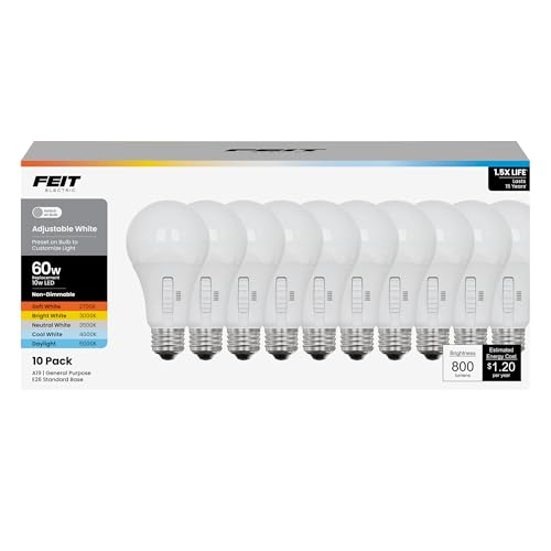Feit Electric A19 LED Light Bulb 100W Eq Non-Dimmable 5CCT 1500 Lumens