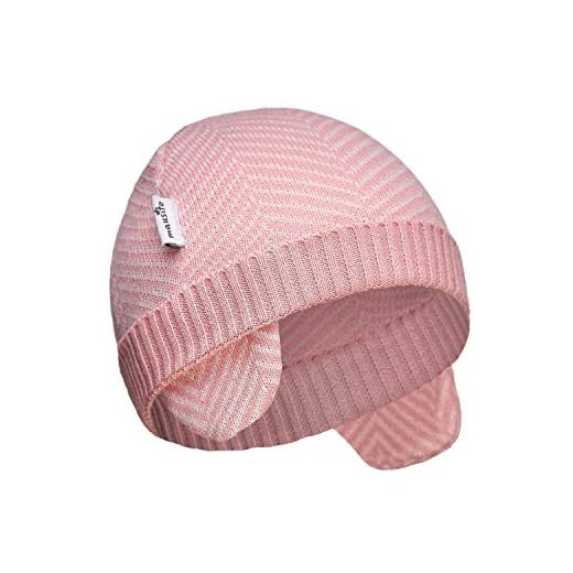 3 till 6 månader | 100 % ekologisk bomull | Stickad mössa Baby | PREMIUM LINE | Flickor & pojkar | AVENTUREUX | Vinter och höst | Bekväm och elastisk | Tvättmaskinsäker | Öronmuffar | Beanie