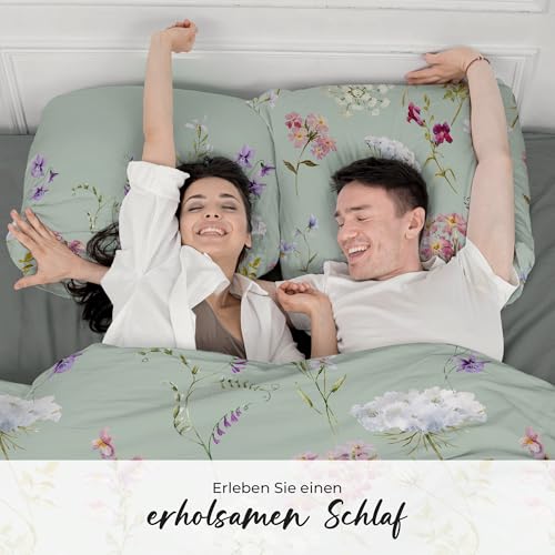 DILIOS Bettwäsche 135x200 Baumwolle, 2-teilig mit Reißverschluss, Premium – Ansicht 5