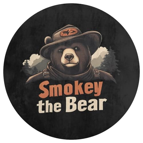 Alfombra Smokey The Bear de terciopelo suave texturizado 5