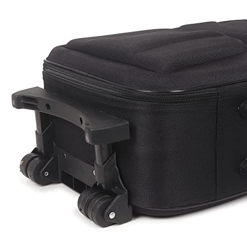 Image of Lightweight Model Polyester Soft-Side 65Cm Medium Chack-in Luggage Trolley Bag...(Medium 24 inches)- Spinner Wheels (Black)
