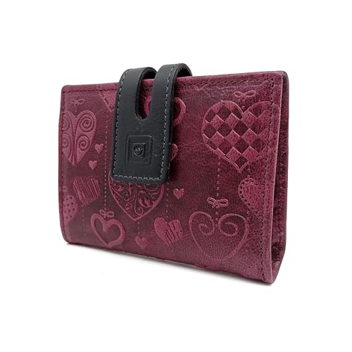 C CASANOVA Cartera Pequeña de Mujer en Piel Ubrique | Hechas a Mano | Monedero Integrado | Cartera Pequeña con Protección RFID | Diseño Compacto y Elegante | Modelo 39672 Mora