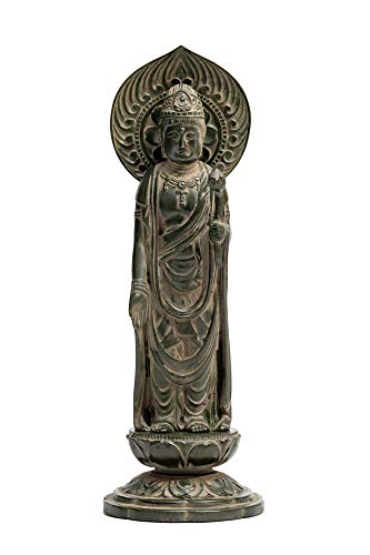 仏像 聖観音菩薩 16cm (古美青銅) 仏師:牧田秀雲 原型_『天台宗・真言宗・臨済宗』 高岡銅器 (KSしょうかんのんぼさつ)